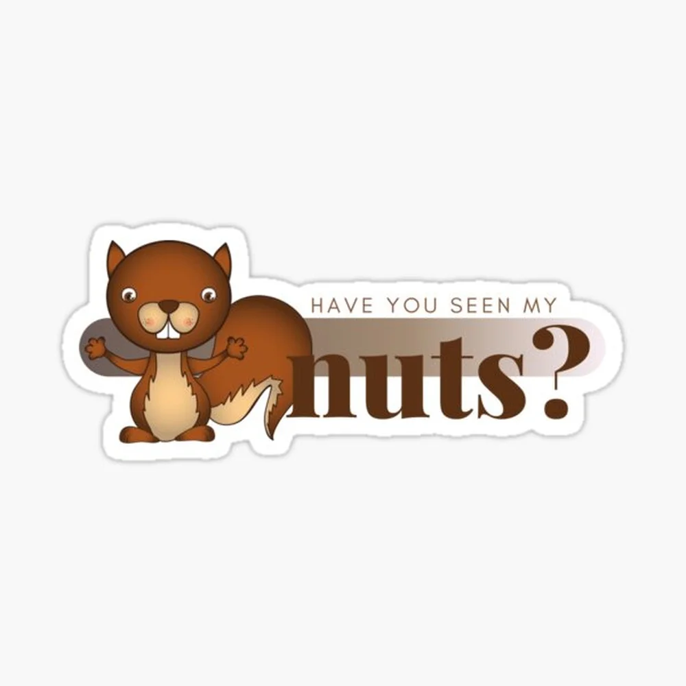 Squirrel’s nuts Sticker for Laptop Decor Bedroom Car Cute Cartoon Art Fashionable Public Suitcase