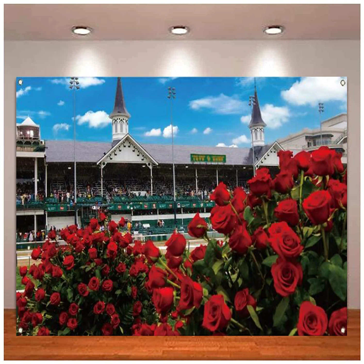 Kentucky Derby Photo Booth Photography Backdrop Churchill Downs Horse Racing Rose Indoor Outdoor Party Home Background Decor