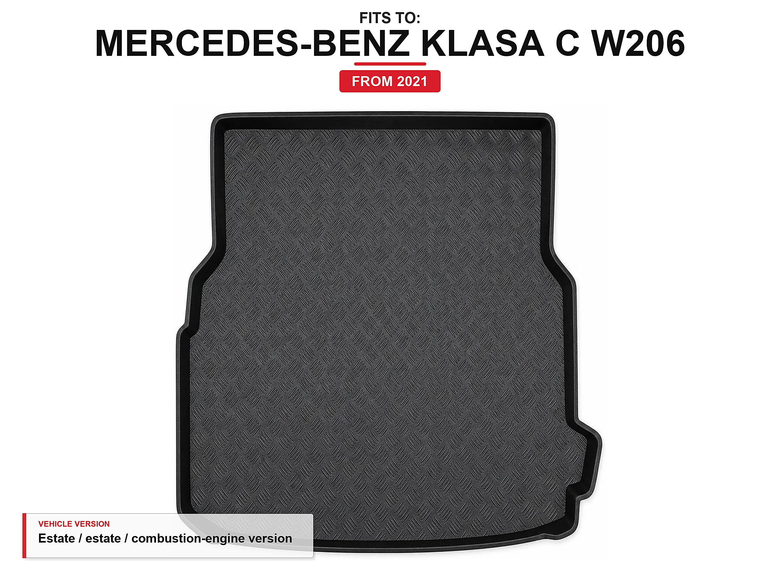 Kofferbakmat met lip voor: Mercedes-Benz C-Klasse W206 2021- Station Wagon