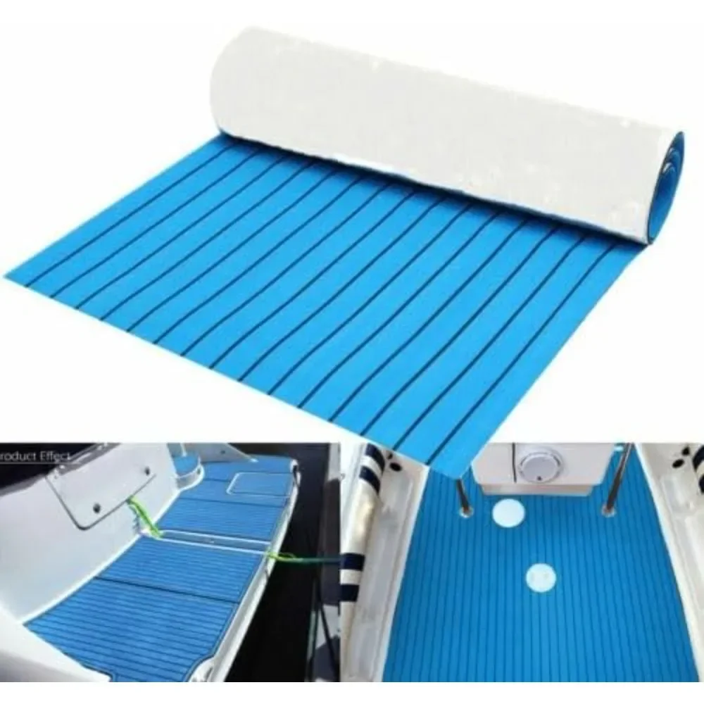 Eva Foam Floor Covering Non-Slip Mat Self-Adhesive Marine Mat for Boat Decks Motorhomes Yachts Floating Docks 240x90cm Blue