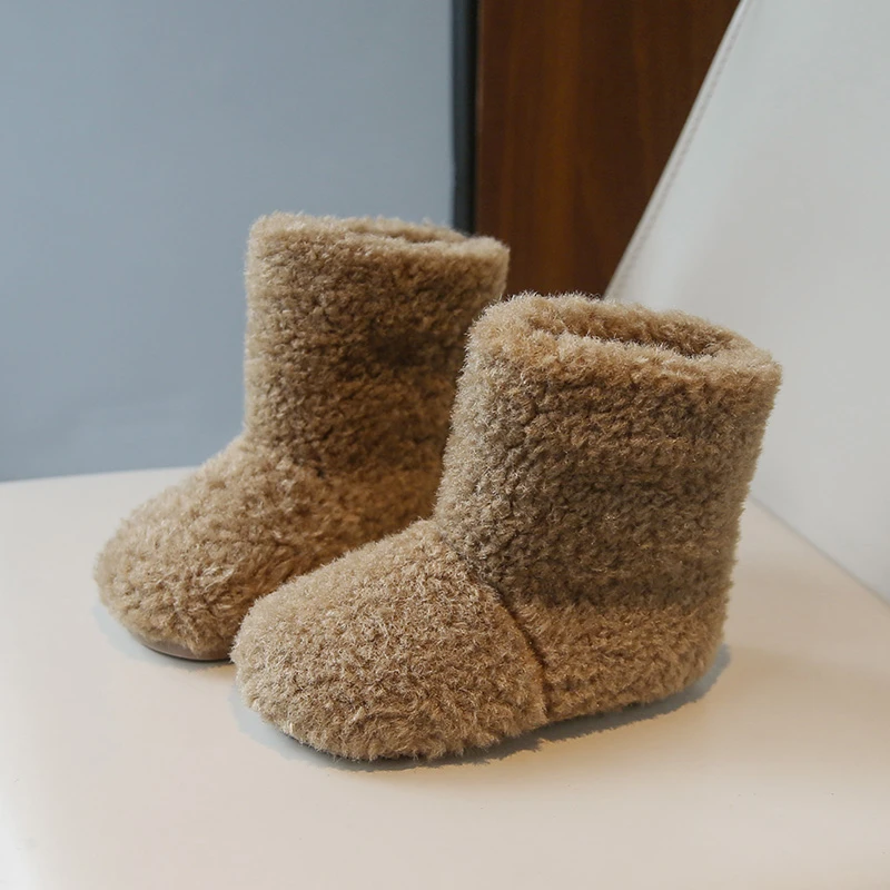 أطفال أحذية لفتاة الكورية نمط الفتيات أحذية الثلوج 2025 شتاء جديد عصري صوف الضأن الأحذية الدافئة رقيق الفتيات الأحذية في الهواء الطلق #6