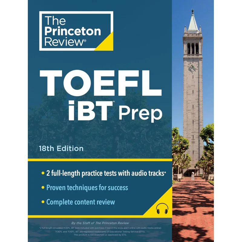 

Обзор Princeton TOEFL IBT Prep с аудиолучевыми дорожками, 18-е издание 2, практические тестирование, обзор звуковых стратегии для новых