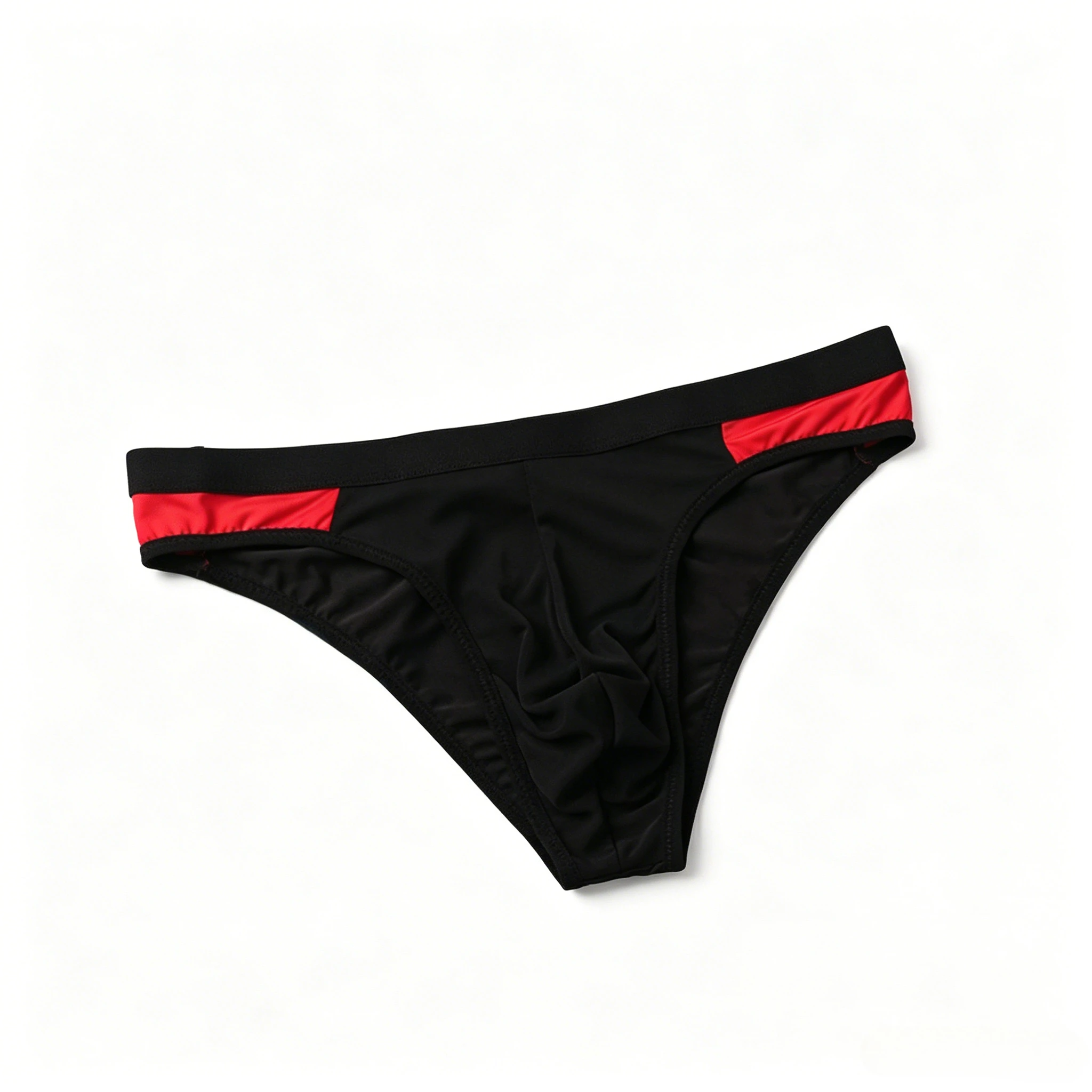 Sheer Mesh bulge Thong for Men Black Waist Accent, U-Convex Pouch Erotic Underwear Low-Rise Transparent Mesh T-Back Sexy Briefs