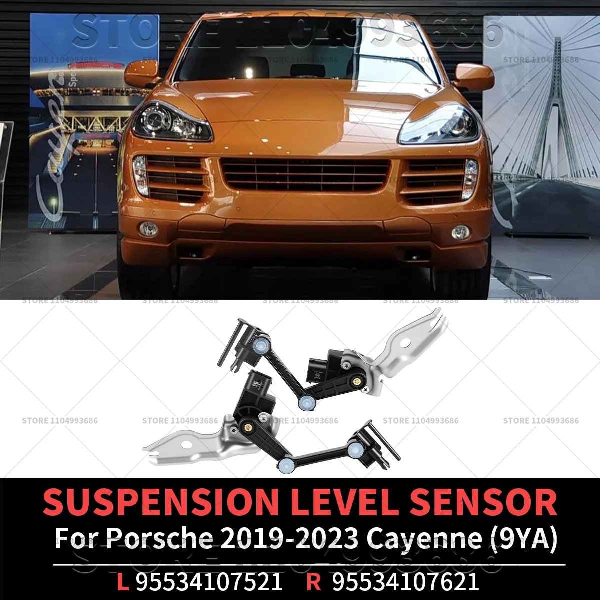 

For 2004-2010 Porsche Cayenne (9PA) Suspension Level Sensor Left and Right OEM 95534107521 95534107621 95534107520 95534107620
