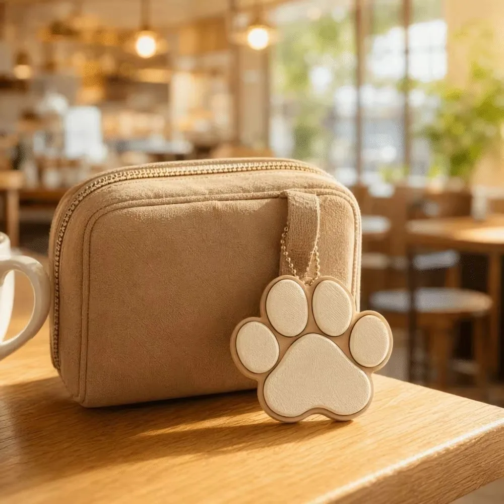 Creative Decorative Dog Cat Paw Clicker Keychain 3D Printed Keyboard-style Paw Shape Keycap Bag Pendant Clicker Keychain Key