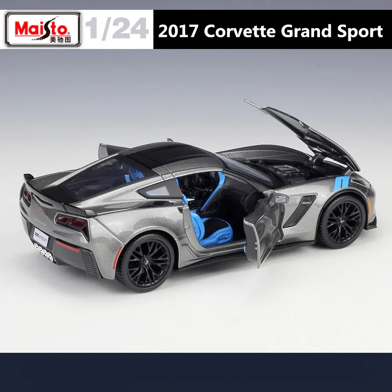 1:24 Chevrolet 2017 Corvette Grand Sport Alloy Sports Car Model Diecasts Metal Toy Racing Car Model Simulation Gifts