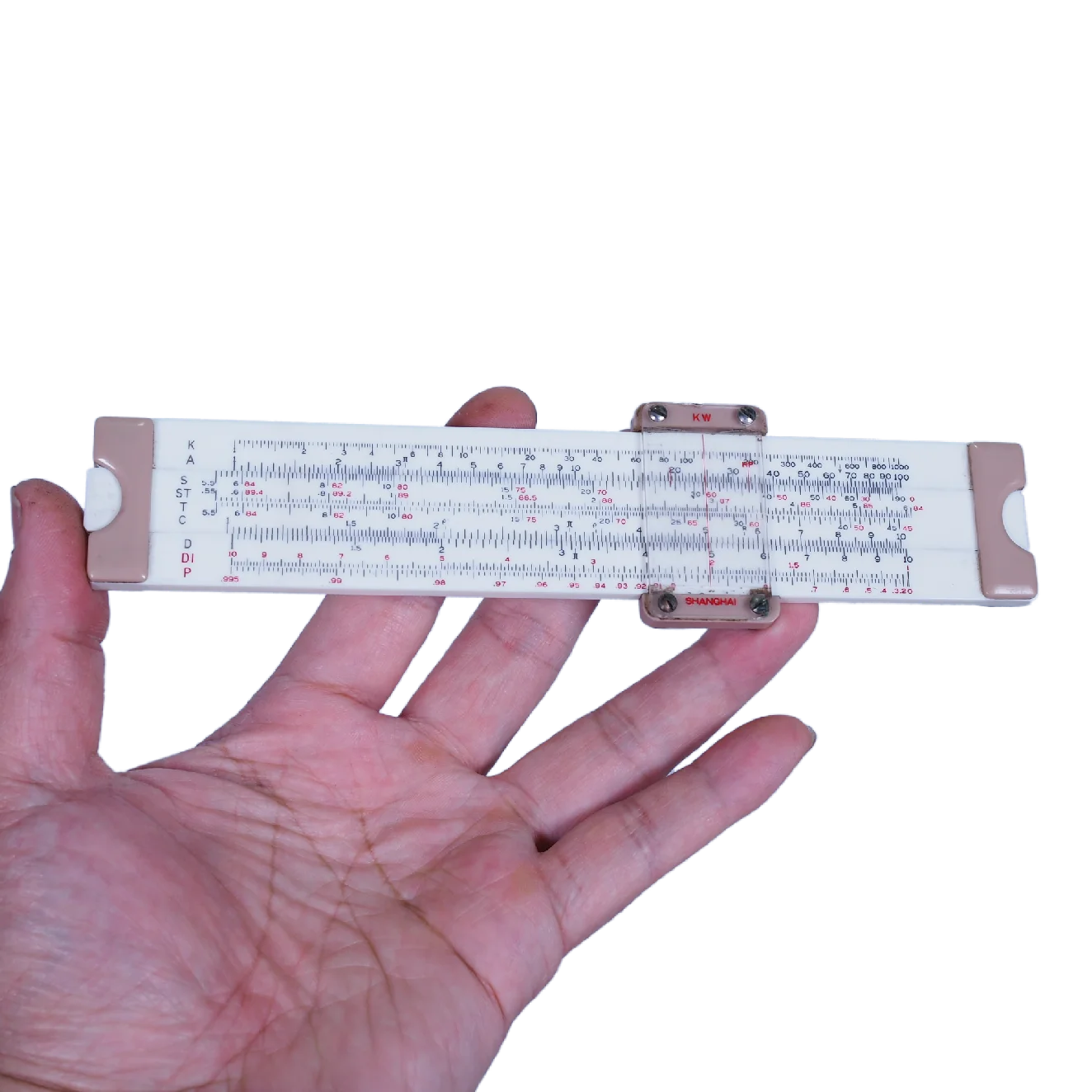 الحنين الأشياء القديمة قاعدة الشريحة اللوغاريتمية 196070s الأشياء القديمة الفولكلور حلية آلة حاسبة