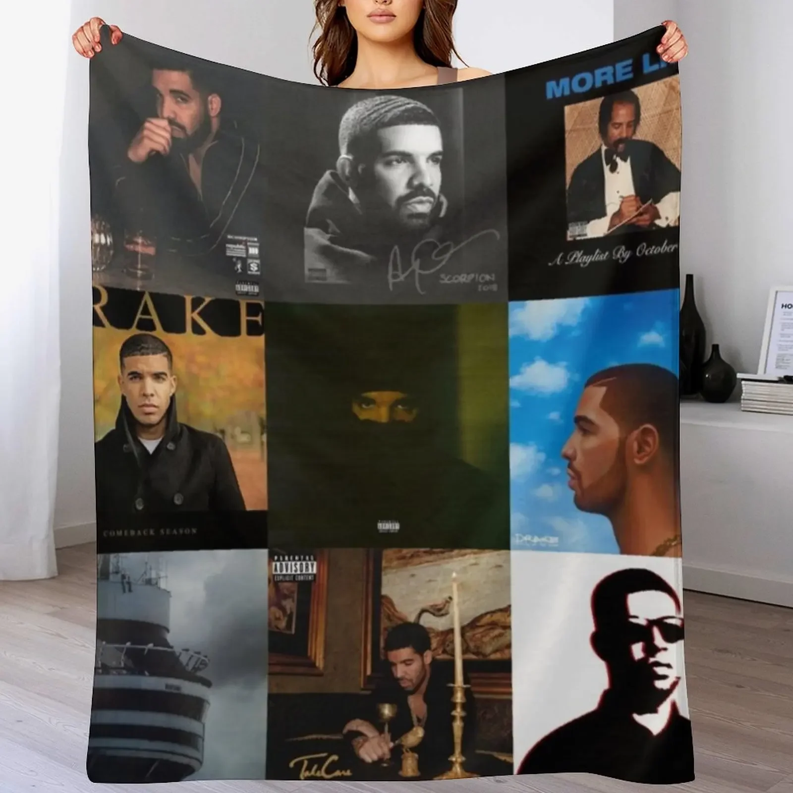 

Drake Album Covers Throw Blanket Warm Decorative Sofa Shaggy warm winter Blankets