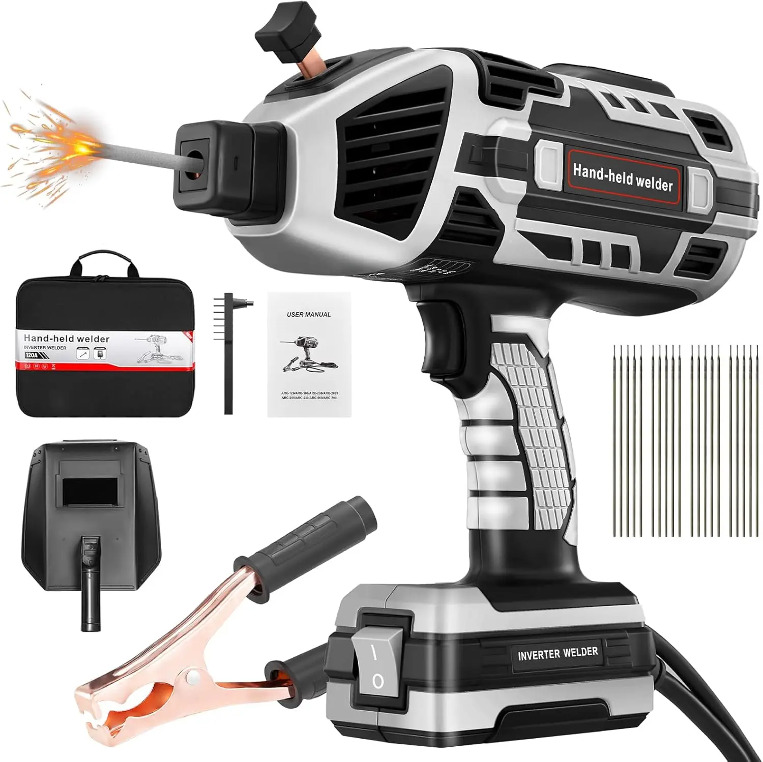 

110V Portable Welder Handheld with Inverter 5 Variable Current Adjustment,Portable