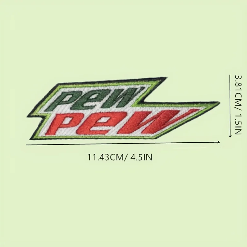 رقع فيلكرو مسدس ليزر PEW PEW - شارة مطرزة تكتيكية وملصقات خطافية وحلقة للسترات وحقائب الظهر المولي والقبعات DIY