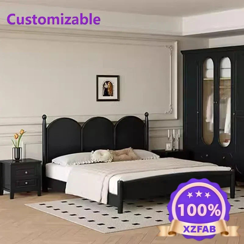 Factory Direct 2026 Design Bedroom Metal Bed Sleeping Double Space Saving Luxury Bed King Size Double Headboards Letto Matrimoni