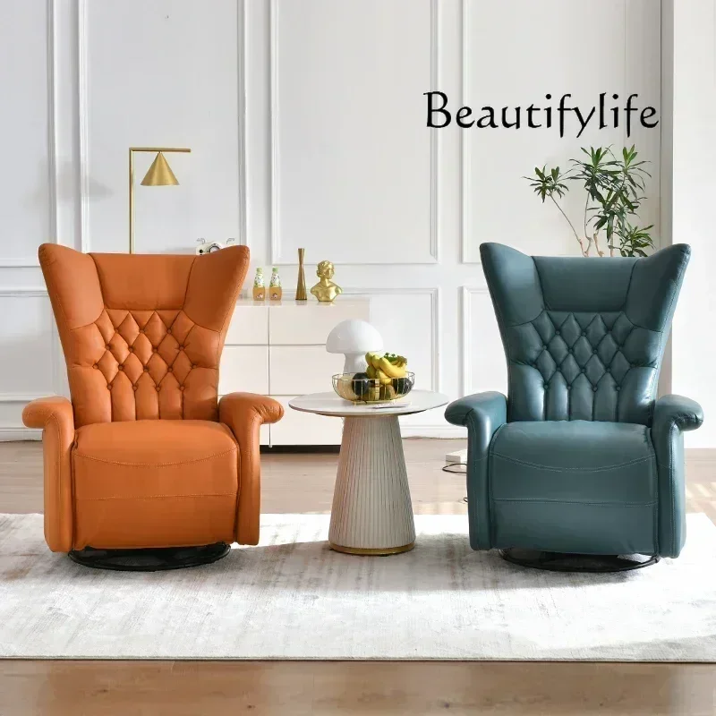 N49 A Multifunctional sofa Single electric rocking chair Adult balcony Leisure leather Light luxury Rotating recliner