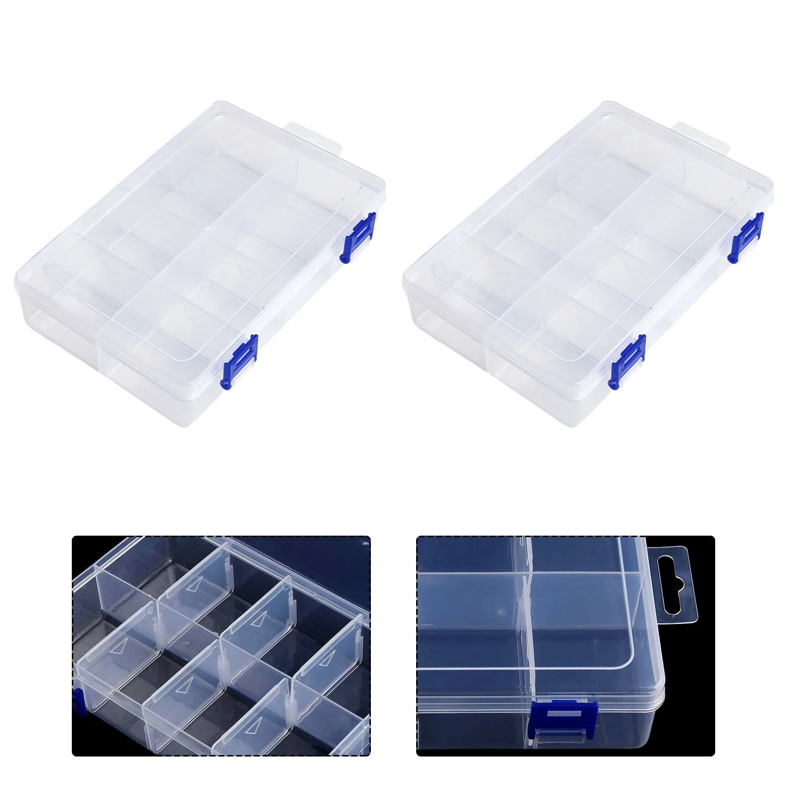 Adjustable 8 Grids Compartment Plastic Storage Box Jewelry Earring Bead Screw Holder Case Display Organizer Container