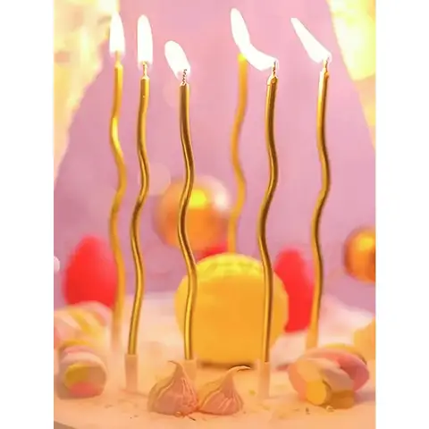 6/12/48 पीस/1 केस जन्मदिन मोमबत्तियाँ सर्पिल केक मोमबत्तियाँ शादी की पार्टी और केक सजावट के लिए लंबी पतली केक मोमबत्तियाँ 6 best sales शादी की सजावट - №6