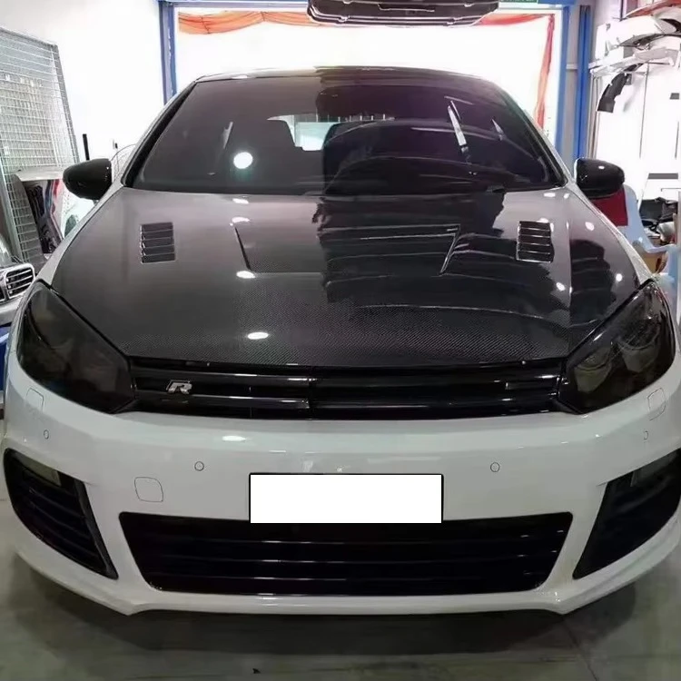Factory Sales C Style Carbon Fiber Hood Bonnet for  Golf 6 GTI R MK6 2008-2013 - view 2
