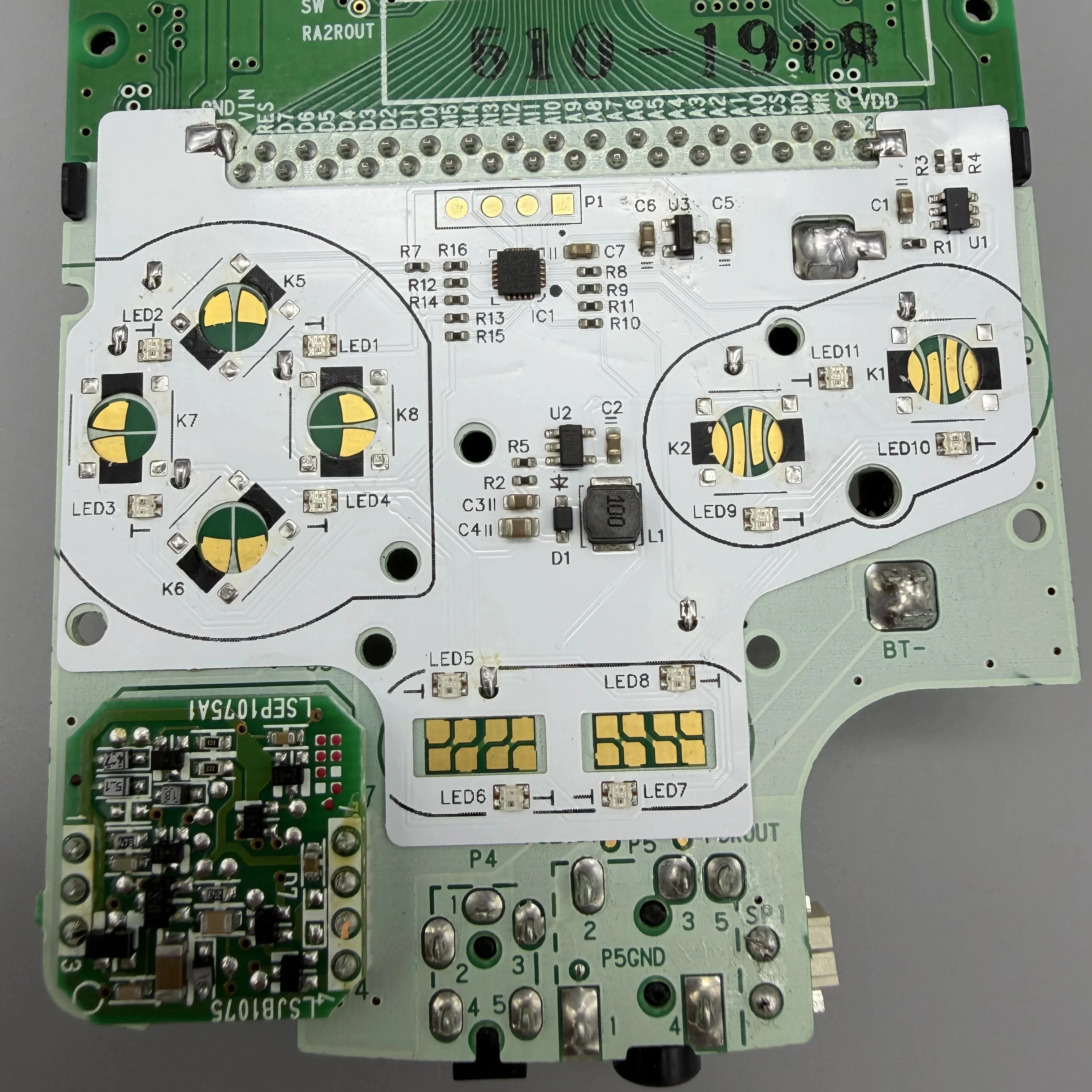 Integriertes Metall-Drucktasten-Federstück mit Beleuchtung, passend für GAMEBOY GBC GBA / RGB-kundenspezifische Farbabstimmung