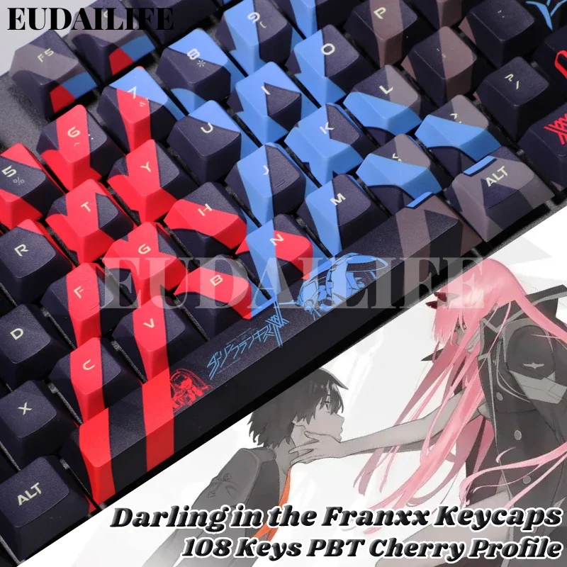

Darling In The Fanxx 108 Key Caps PBT DYE Sublimation Cherry MX Cross Axis Switch Anime Keycap Mechanical Keyboard Gaming Gift