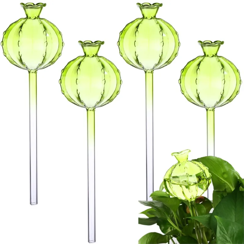 

4 PCS Cactus Watering Bulbs Glass ing Bulbs Clear Glass Drippers Cactus Shape Self-Watering Bulbs Automat