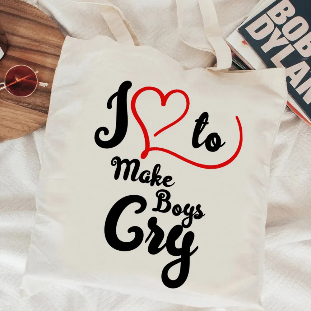 

I Love to Make Boys Cry shopping bag shopper bolsas de tela shopper canvas eco продуктовая сумка sac cabas string shoping sac fabric