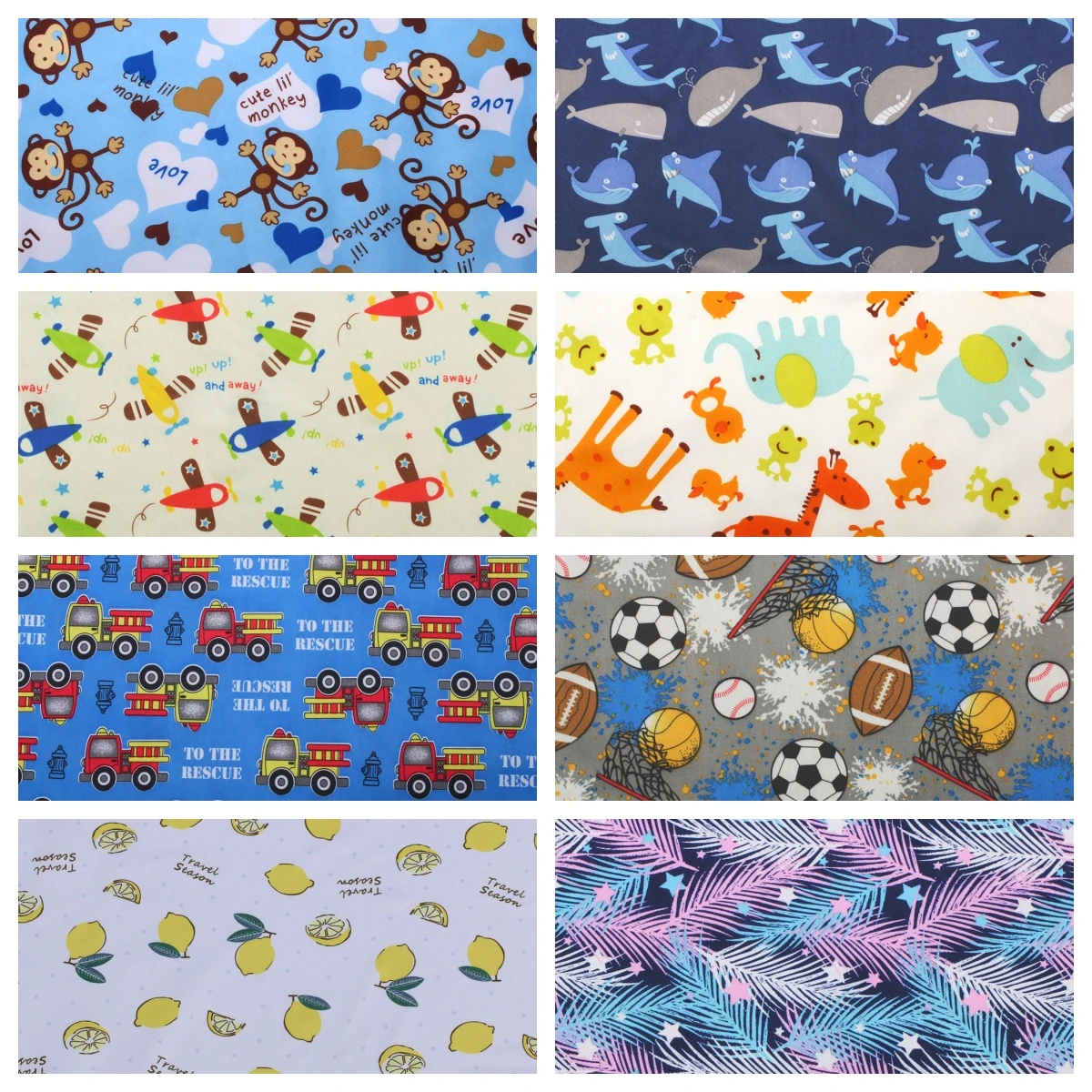 

100X150CM Printed Fabric for Baby Diapers Waterproof Breathable Fabric for DIY Wet Bag/Dog Coat, Multiple Colors Available