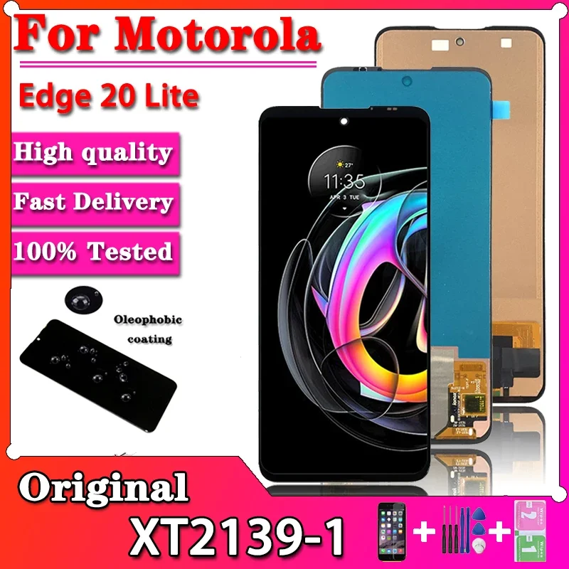 TFT/Ori For Motorola Edge 20 Lite 20Lite XT2139-1 LCD Display Touch Screen Digitizer Assembly For Moto Edge20 Lite LCD Frame