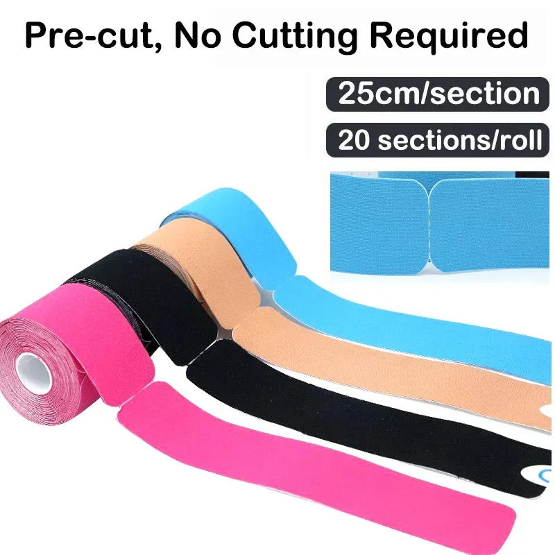 Fitness Pre Cut Muscle Patch Type I Elastic Exercise Muscle Patch Tape Intramuscular Tape Waterproof and Breathable Sports Tape