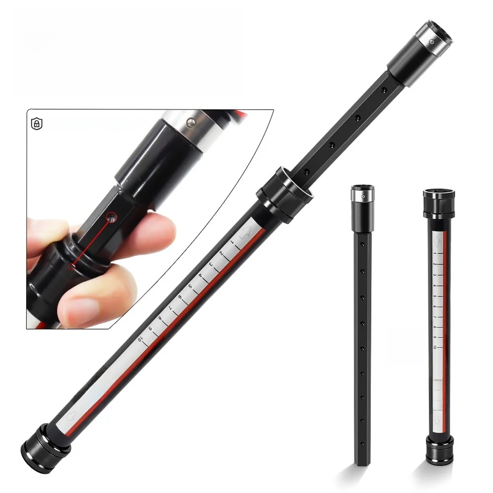 Aluminum Ceiling Screwdriver with Adjustable Length 270mm to 500mm and Interchangeable 10mm 13mm 17mm Socket Heads