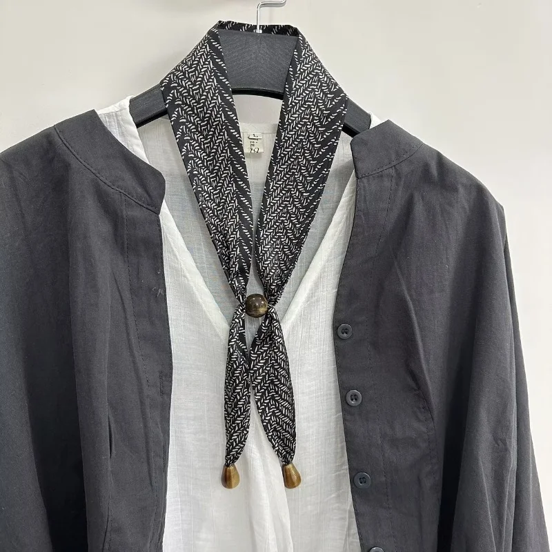 

Women's Ins Style Bead Adjustable Small Scarf Versatile Neck Protection Lazy Scarf Spring Summer New Collection Neck Decor