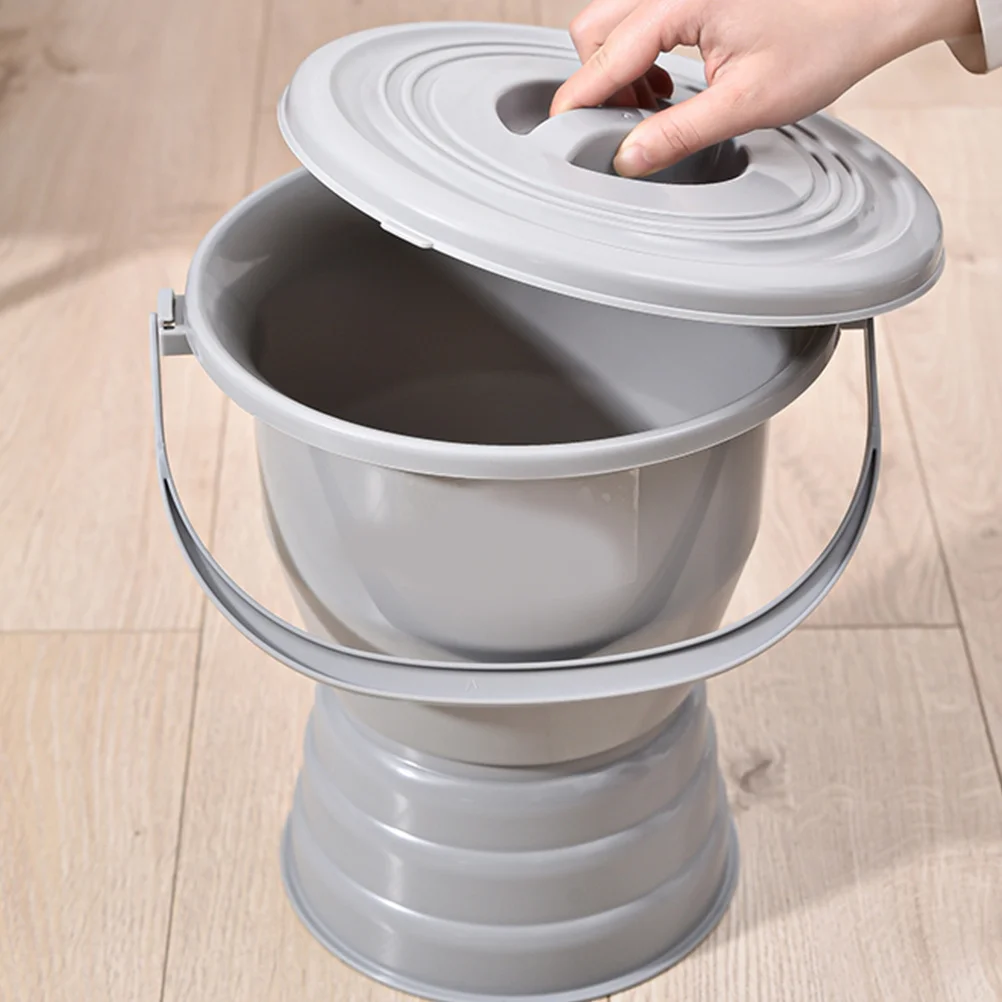 وعاء غرفة بلاستيكي سميك مع غطاء مقبض مبولة متينة للأطفال المسنين والمعاقين للاستخدام المنزلي مقلاة سرير مرحاض ليلية #1