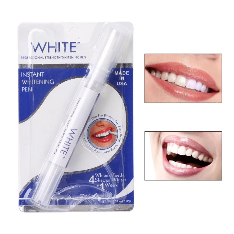 Pluma blanqueadora de dientes blanca instantánea, fácil de usar Gel blanqueador, limpieza, elimina las manchas, higiene bucal