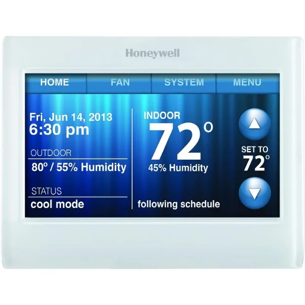 

Honeywell TH9320WF5003 Wi-Fi 9000 Color Touch Screen Programmable Thermostat, 3.5 x 4.5 Inch, White, 'Requires C Wire"