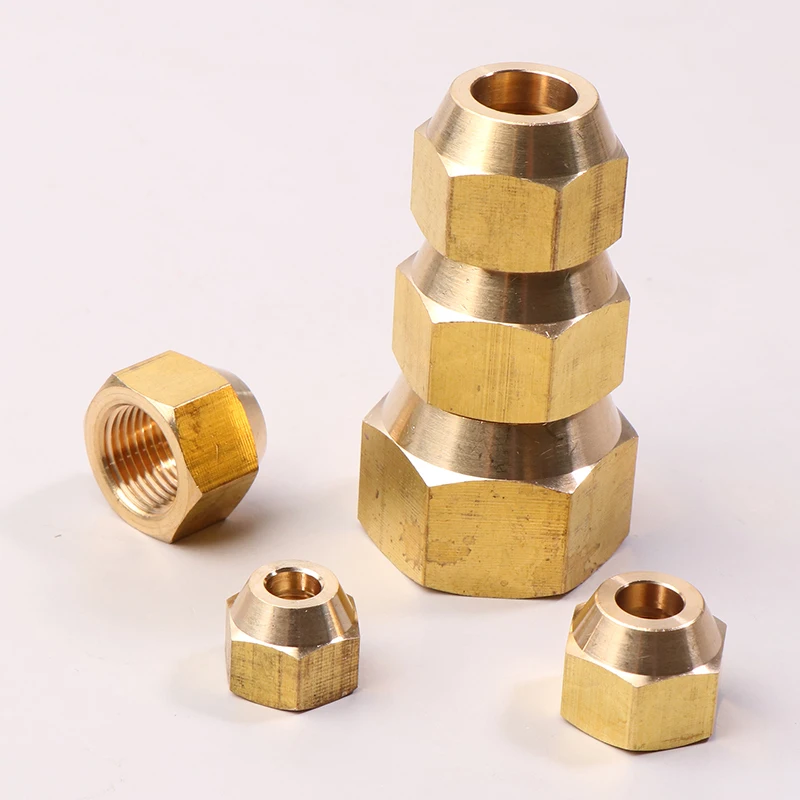 1pc 45 Deg SAE 표준 1/4 "3/8" 1/2 "3/4" 플레어 황동 너트 파이프 피팅 어댑터 에어컨