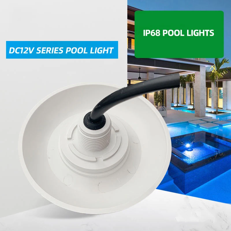 Lampe de piscine ultra-mince, 5W, DC 12V, LED, IP68, étanche, montée en surface, lumière blanche subSN