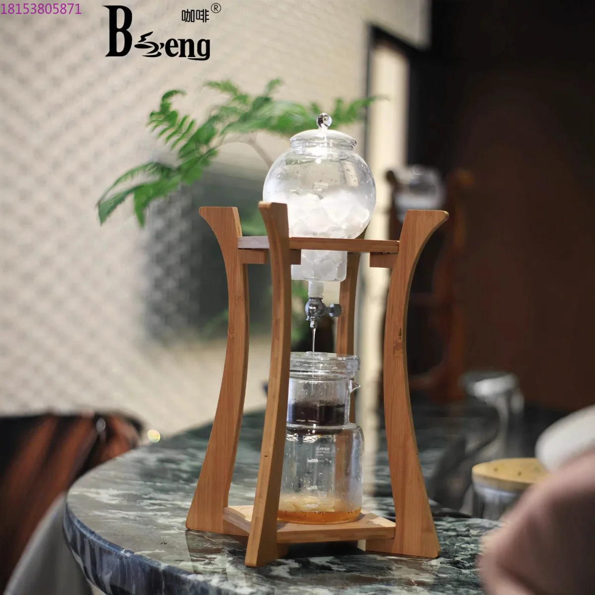 New bamboo four-corner two-layer ice droplets, borosilicate glass, ice droplets