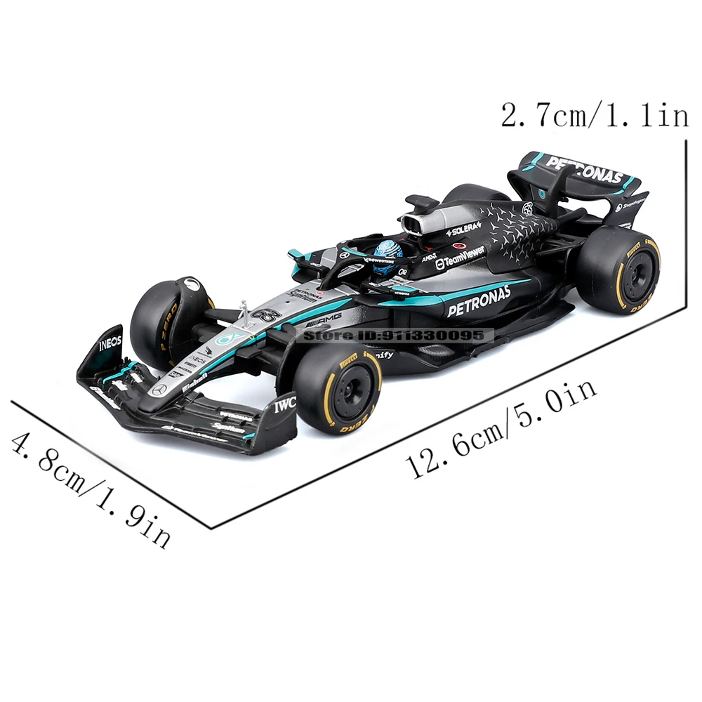 Bburago 1:43 F1 Mercedes-AMG 2025 W16 # 63 George Russell # 12 Kimi Antonelli SF25 RB21 Legierungsauto-Modell aus Druckguss, Sammlerstück – Detail 2