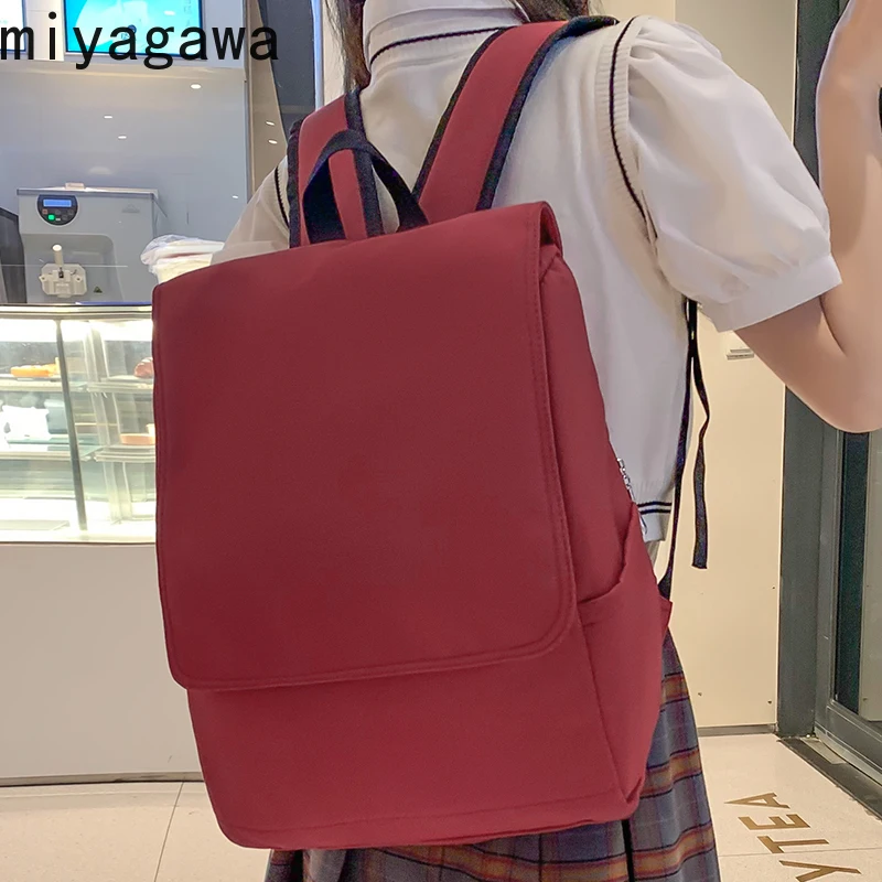 

Miyagawa Japanese Schoolbag Female College Style Students Junior High School Students Backpack Simple Korean Computer Backpacks