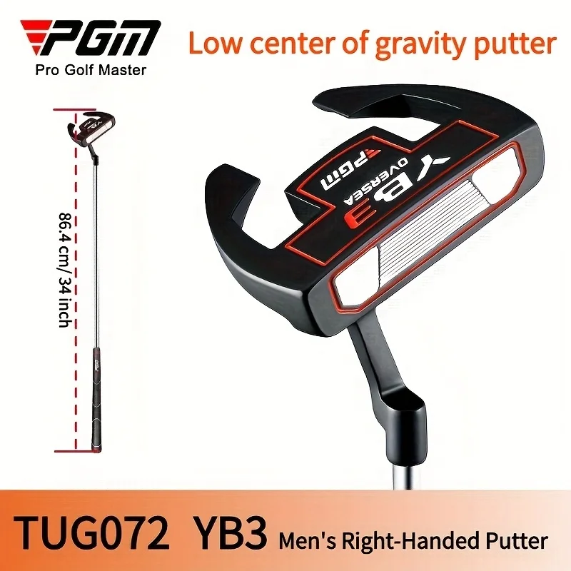 Putter de golf PGM YB3 para hombres, diseño de bajo centro de gravedad, mango de goma antideslizante