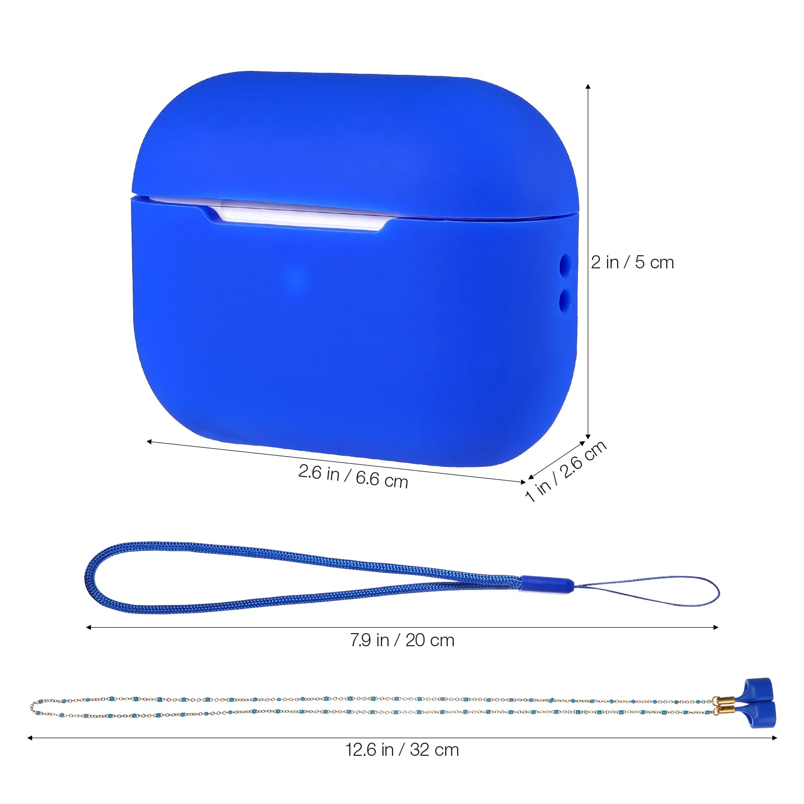 Silicone Earbuds Case with Anti-Lost Neck Lanyard & Wrist Strap – Dust, Scratch & Drop Protection