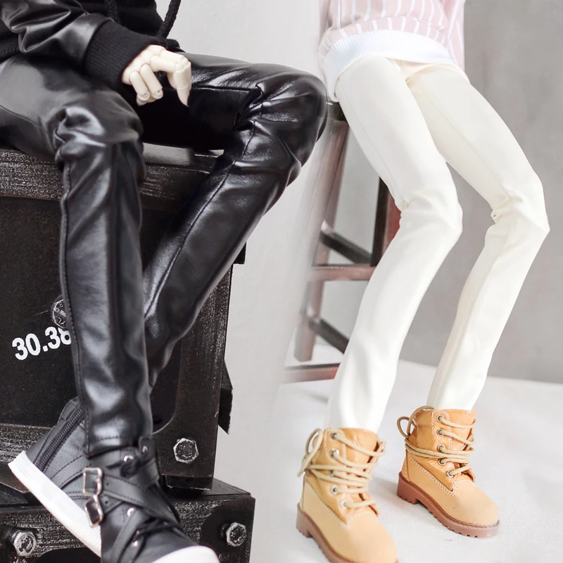 

D04-A805 children handmade toy 1/3 1/4 MDD Uncle Doll BJD/SD doll Accessories everyday skinny leather trousers 1pcs