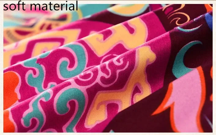 Copripiumino King Size ABREEZE 100% Cotone Spazzolato – Stile Bohémien Rosso Mandala – 3 Pezzi