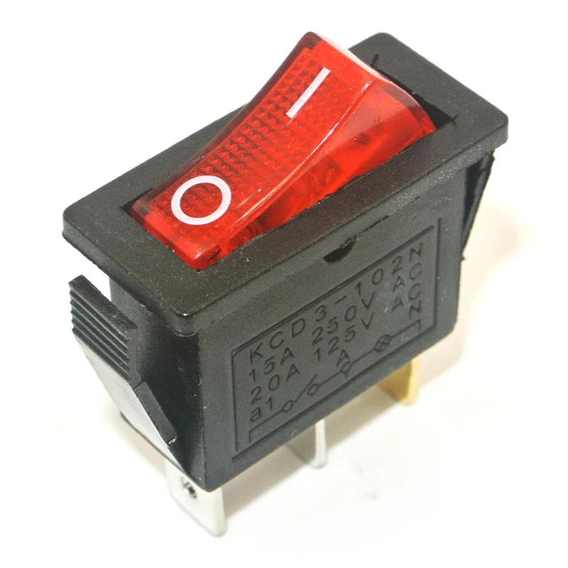 1PCS KCD3 Rocker Switch ON-OFF ON-OFF-ON 2 Position 3Pins Electrical equipment With Light Power Switch 16A 250V / 20A 125V AC