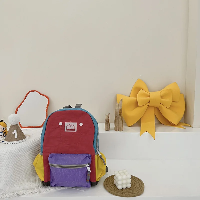 Mochilas escolares a la moda para niños y niñas, bolsos de dos hombros de gran capacidad, mochilas pequeñas y grandes a juego de colores claros para estudiantes