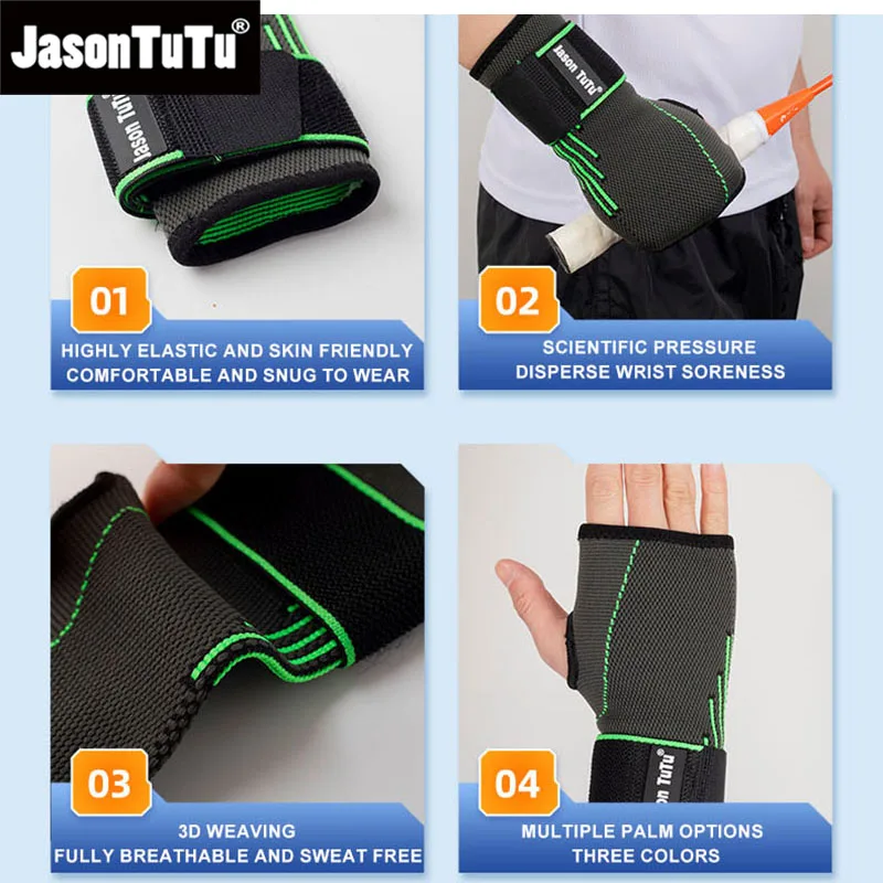 JASONTUTU 1 PCS Sports Adult Weightlifting Fitness Wrist Guard Pressurized Breathable Palm Guard Knitted Hand Guard