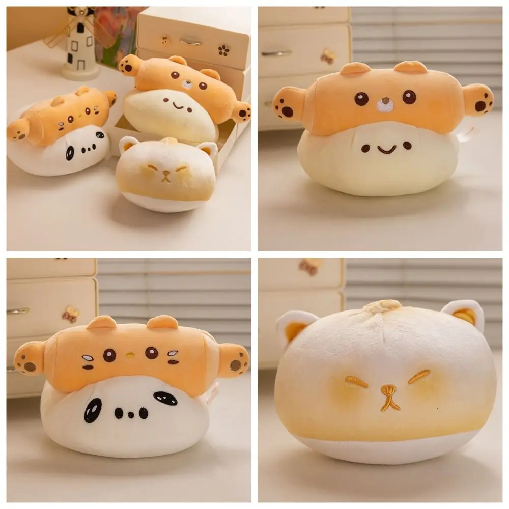 Soft Rolling Pin Cat Plush Toys Cartoon Big Eyes Dough Cat Plush Doll Smile Kawaii Rolling Pin Dog Plush Doll Home Decor