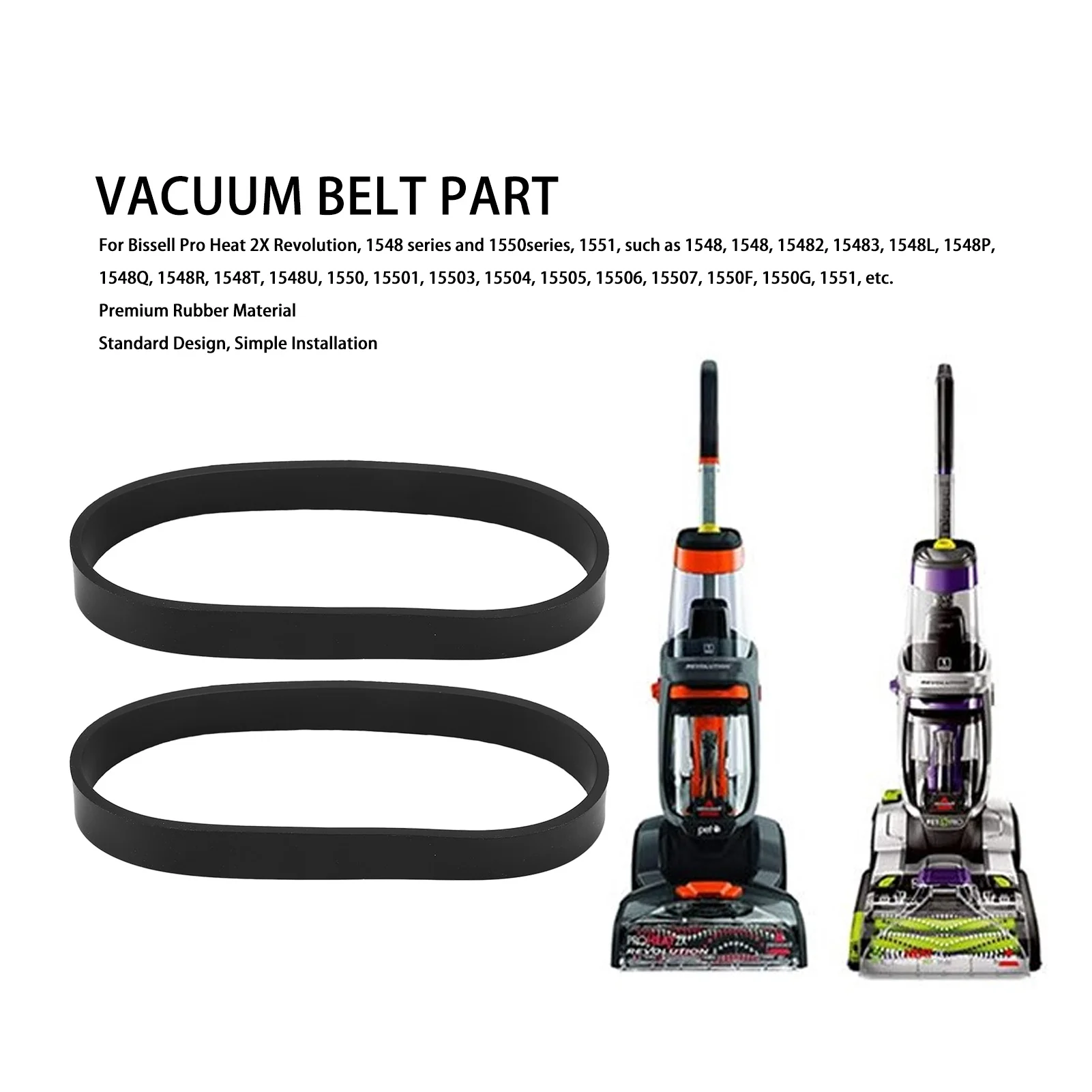 Vacuum Belt Rubber Vacuum Cleaner Belts Accessory 1606428 for  ProHeat 2X Vacuum Cleaner Belt Part