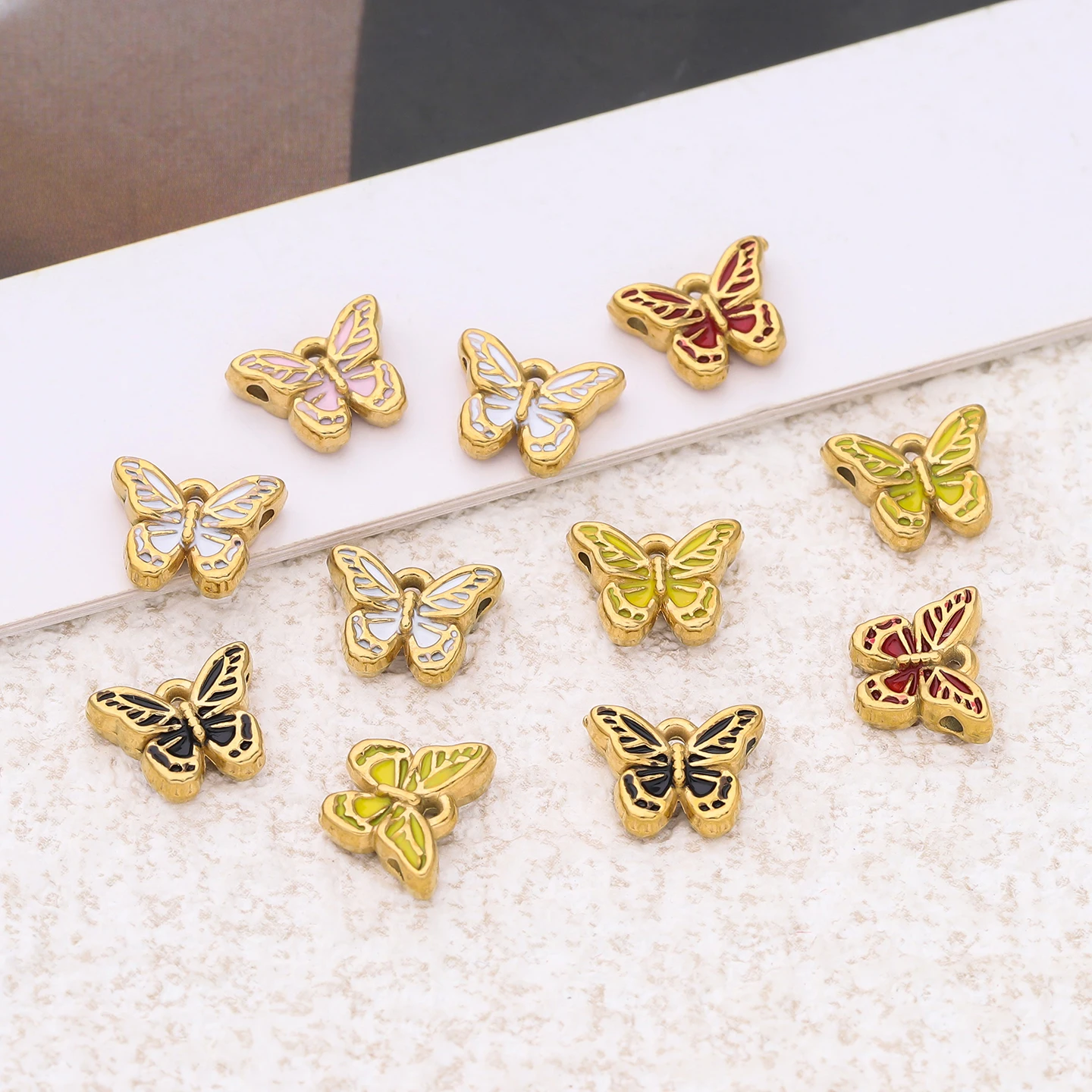 

2Pcs/Pack Mixed 304 Stainless Steel Butterfly Shape Charms Pendants for DIY Bracelet Necklace Jewelry Making Accessories