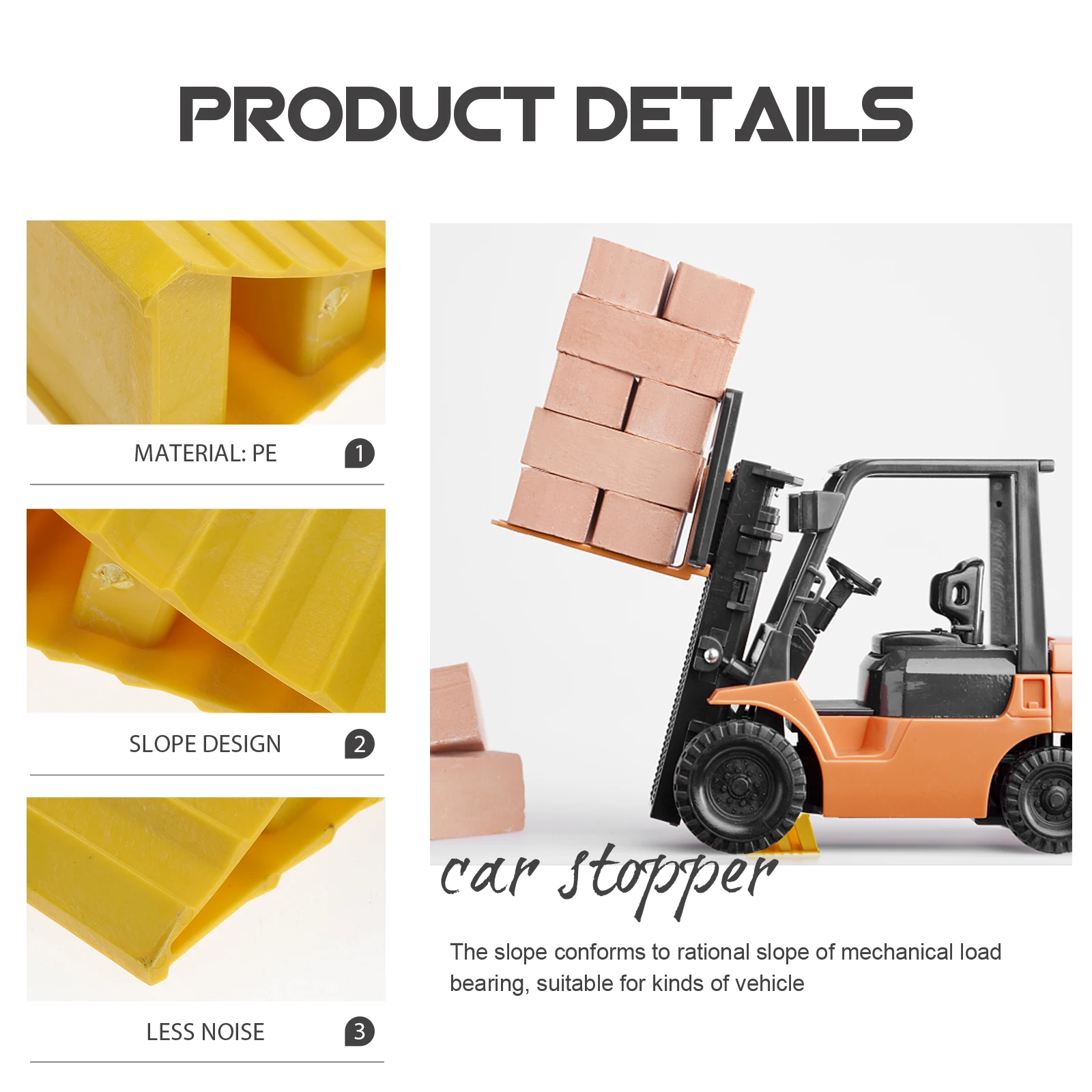 

1 шт. пластиковый упор для колес, прочный стопор для шин, сверхмощный автомобильный стопорный блок для автомобиля, противоскользящий пандус, шиновый блок, прочный, длительный срок службы