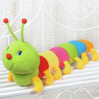 Multicolor 50CM Stuffed Plush Birthday Gift Cotton Inchworm Caterpillar Toy Stuffed Toys Stuffed Insects Children Doll