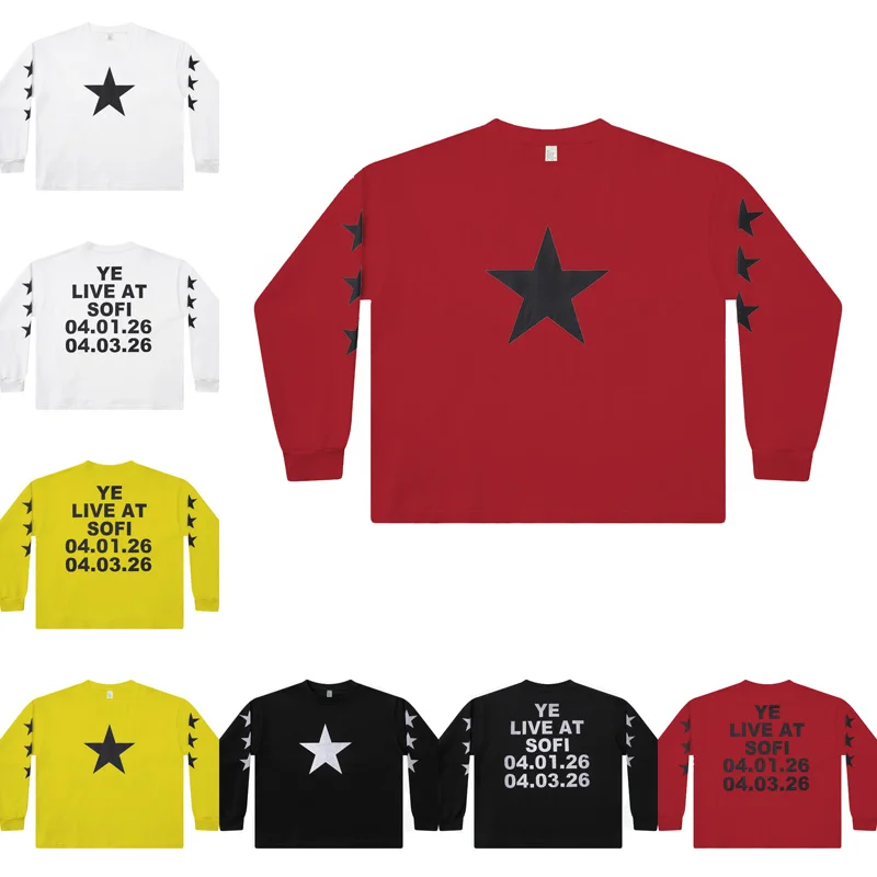 Streetwear Letter Printed Casual T-shirt Round Neck Men Women Quality Basic Kanye West Long Sleeved Top Autumn New Item Stock