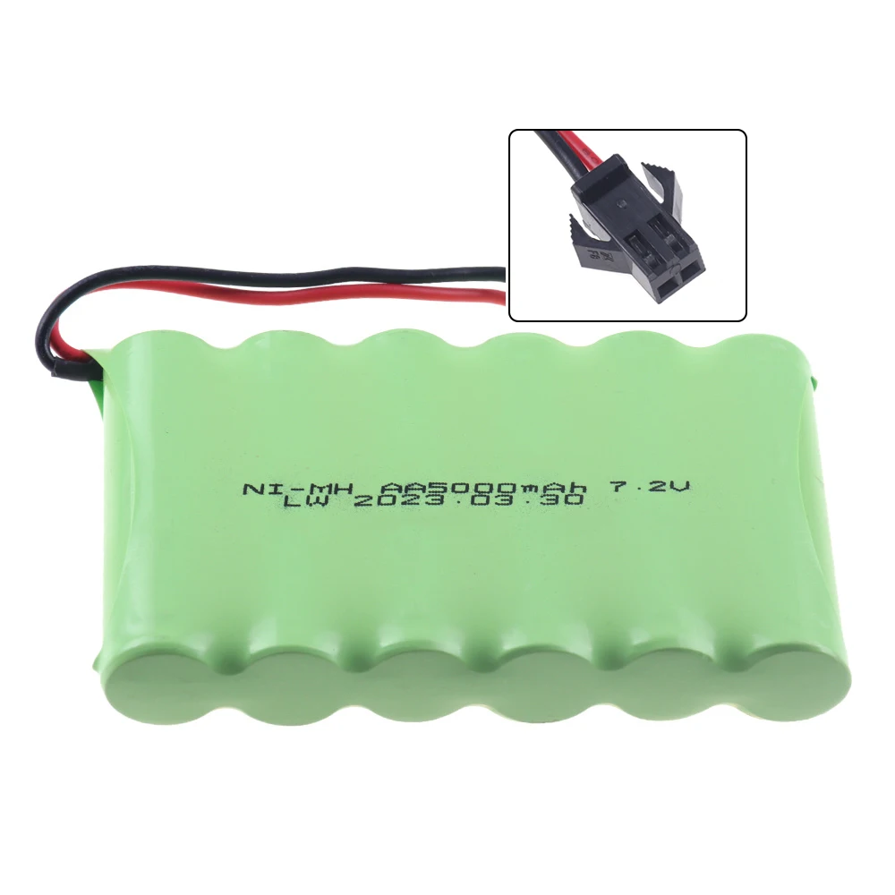 Akumulator AA NI-MH 7.2 v 5000mah do zdalnego sterowania zabawka elektryczna ciężarówka samochodowa 7.2 V mah nimh akumulator SM/TAMIYA wtyczka